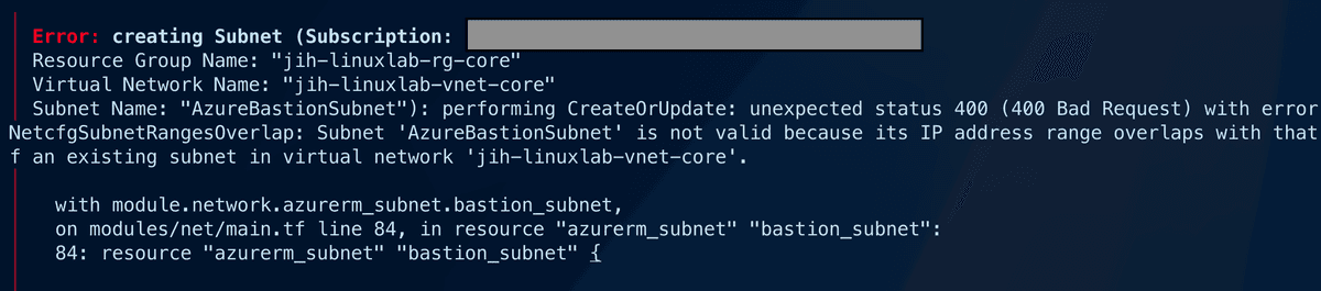 Terraform Apply Error