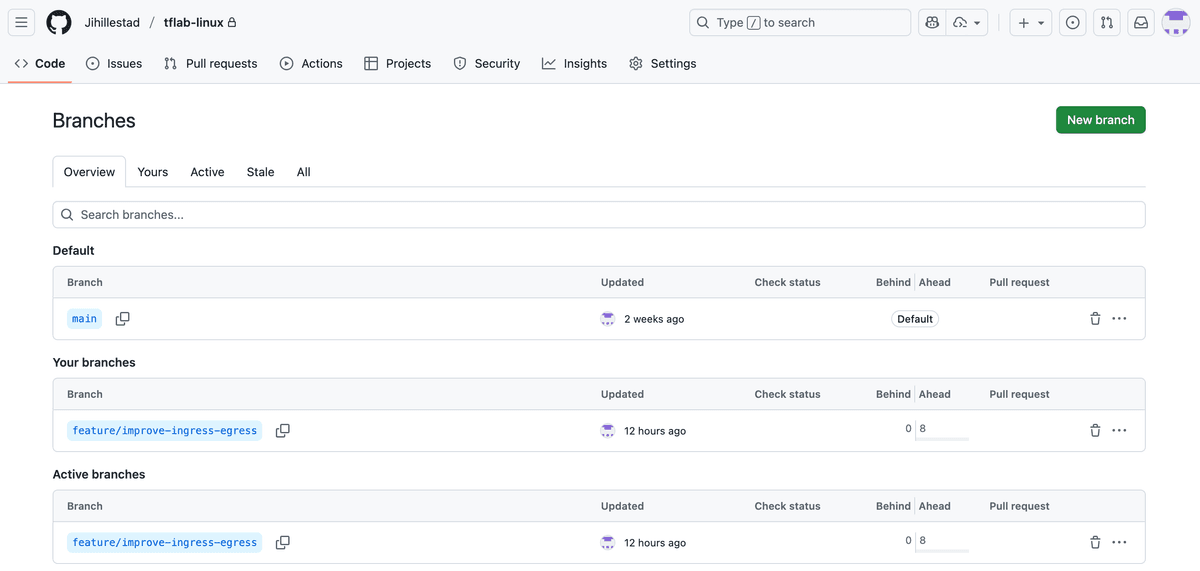 GitHub new branch created by Claude
