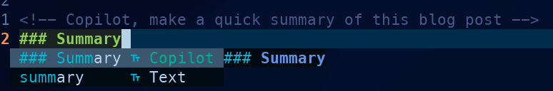 Neovim AI Copilot autocomplete 2