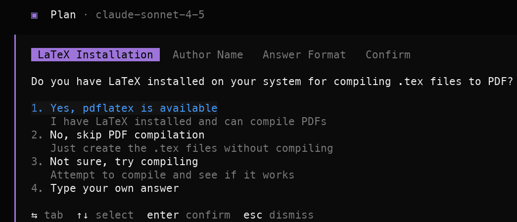 OpenCode asking about number of exercises per worksheet